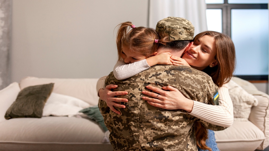 veteran with family
