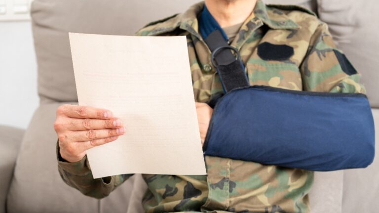 veteran is reading letter